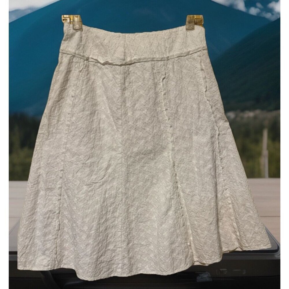 Two Star Dog 100% Tiny Eyelet Cotton White Skirt Women’s‎ Size Medium